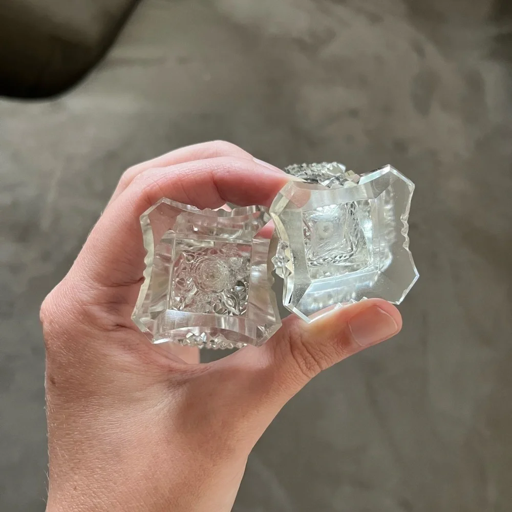 Vintage Crystal Salt and Pepper Shakers
